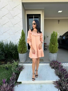 Vestido viscose salmão