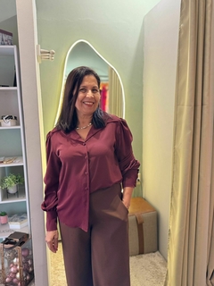 Camisa manga princesa marsala