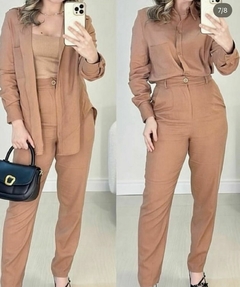 Conjunto visco linho bege