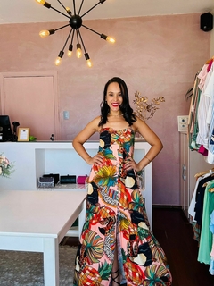Vestido longo estampa tropical - comprar online