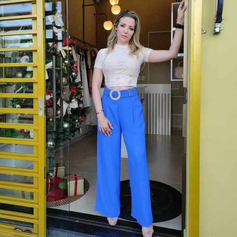 Calça Pantalona em Alfaiataria