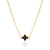 Colar Grumet Trevo Preto no Banho de Ouro 18k