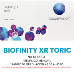 Lentes de Contacto Biofinity Toric XR Para Astigmatismos Altos - comprar en línea