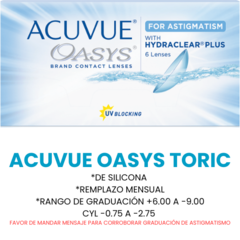 Lentes de Contacto Acuvue Oasys Toric Para Astigmatismo - comprar en línea