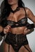 Conjunto Desejo com cinta liga larga R447 COR PRETO