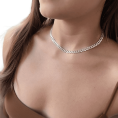 Corrente de prata Grumet 6 mm Trabalhado 40 cm - comprar online