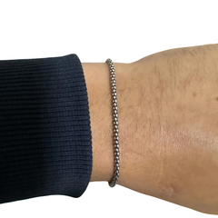 Pulseira de Prata Pipoca 2,8mm Envelhecida 22cm - comprar online