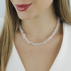 Colar Quartzo Cristal com Prata - comprar online