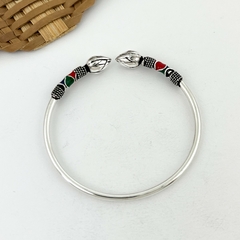 Bracelete de Prata Botão Cloisonné na internet