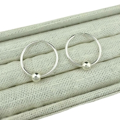 Argola de Prata com Bola 6mm - comprar online