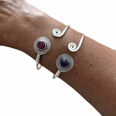 Bracelete de Prata Balinês Ametista Rubi Indiano - Atacado de Prata | Serena 23.545.467/0001-12