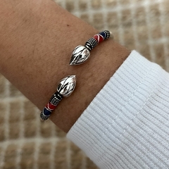Bracelete de Prata Botão Cloisonné - comprar online