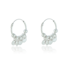 Brinco de Prata Argola Medalhas Pequeno