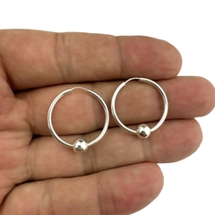 Argola de Prata com Bola 6mm - Atacado de Prata | Serena 23.545.467/0001-12