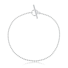 Tornozeleira de prata bolinhas 2 mm com fecho Barra - comprar online