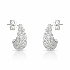 Brinco de Prata Gota com Zircônias - comprar online