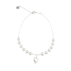 Pulseira de Prata Coração