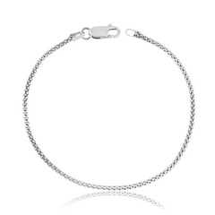 Tornozeleira de Prata Pipoca Envelhecida 1,8 mm