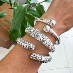 Bracelete de Prata Aberto Trabalhado em Eletroformação - loja online