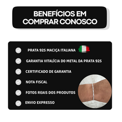 Pulseira de Prata 925 Masculina Legítima Italiana 3mm - loja online