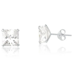 Brinco de Prata Zircônia 10mm
