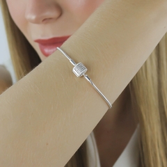 Pulseira de Prata Berloque Fecho Cravejado - comprar online