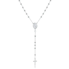 Colar de Prata Terço N. Sra. das Graças 60 cm