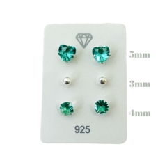 Kit Brinco Trio Zircônia Ponto De Luz Prata 925 Maciça - comprar online