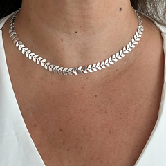 Choker Escama de Peixe Prata 925