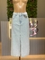 Saia Midi Jeans Clara com Bolso e Fenda Frontal