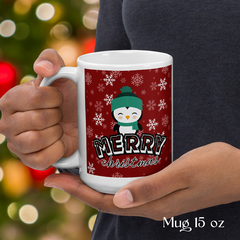 Taza blanca Abrazo Polar Pingüino - Cerámica Divertida - Designs Pame