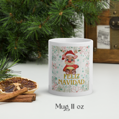 Taza blanca de Reno Frío y Feliz - Ceramica Divertida - tienda en línea