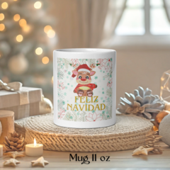 Imagen de Taza blanca de Reno Frío y Feliz - Ceramica Divertida