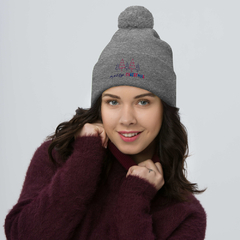 Gorro con pompón-pinos rosas en internet