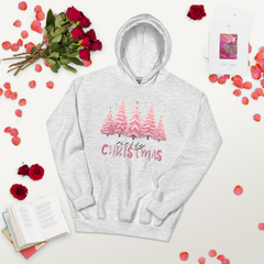 Sudadera con capucha unisex-pinos rosas - tienda en línea