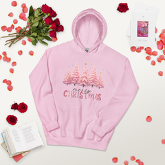 Sudadera con capucha unisex-pinos rosas