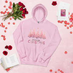 Imagen de Sudadera con capucha unisex-pinos rosas