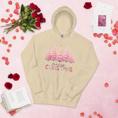 Sudadera con capucha unisex-pinos rosas - comprar en línea