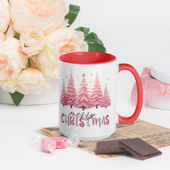 Taza color interior-pinos rosas en internet