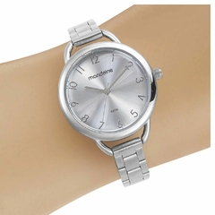Relógio feminino prata pequeno casual Mondaine 32154LOMVNE1 na internet
