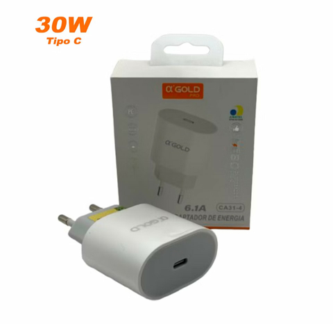 Carregador Tipo C 30w Adaptador de energia AGOLD 6.1A Turbo