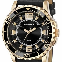 Relógio original Masculino grande preto com Dourado silicone