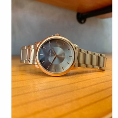 Relógio feminino minimalista preto rosê 53606LPMVRE4K6 - comprar online