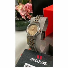 relógio feminino prova dágua rose gold com prata pequeno/médio seculus na internet