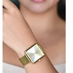 Relógio Mondaine quadrado Dourado - comprar online