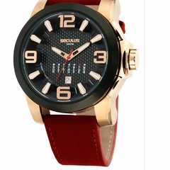 Relógio Masculino Cronógrafo Couro Vermelho - comprar online