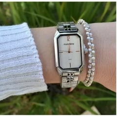 Relógio Mondaine Feminino Quadrado Prata 32359L0MVNE3 - comprar online