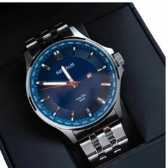 Relógio Masculino com fundo azul SECULUS 77034GOSVNA2 - comprar online