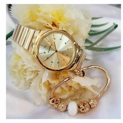 Relógio mulher bonito Minimalista Dourado grand 32157LPMVDE1 na internet