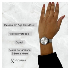 Relógio Feminino Mondaine Prateado Pulseira prateada fashion na internet
